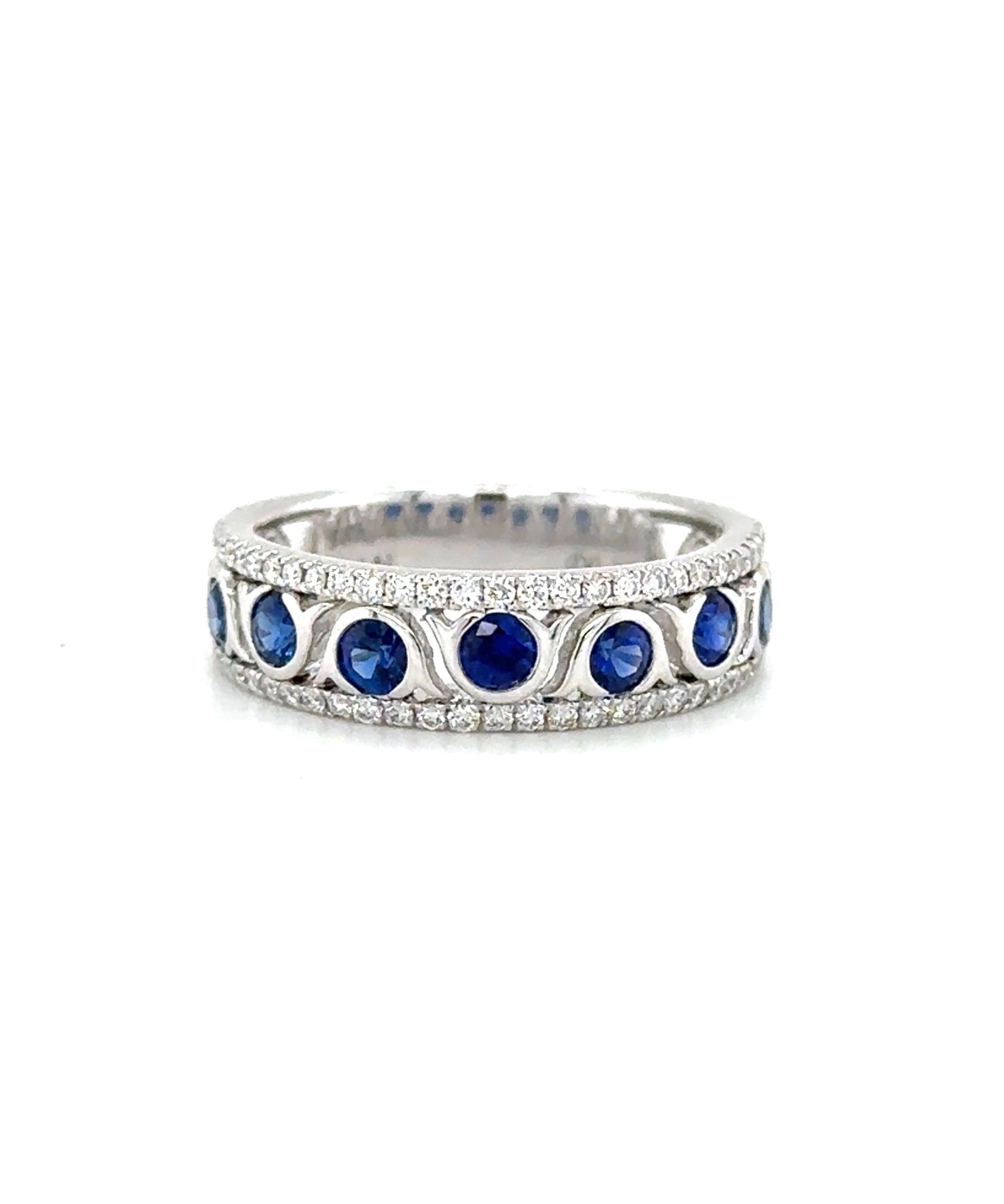 Blue Sapphire and Diamond Band 254-JSA