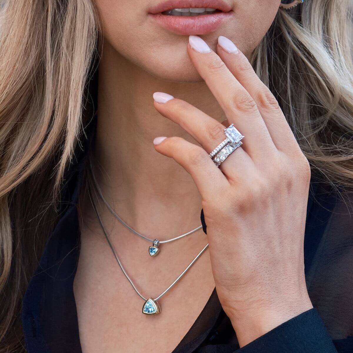 Duchess Emerald Cut White Gold Engagement Ring