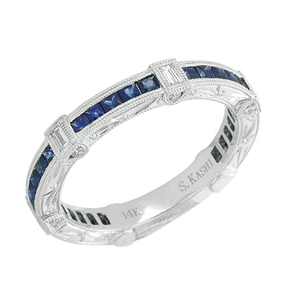 This Gem Stone Ring is available in 14K White Gold. There are a total of 37 stones. There are Baguette with a total carat weight of 0.12 set in a Bezel Set|Channel Set setting.There are Rounds stones with a total carat weight of 0.08 set in a Bezel Set|Channel Set.