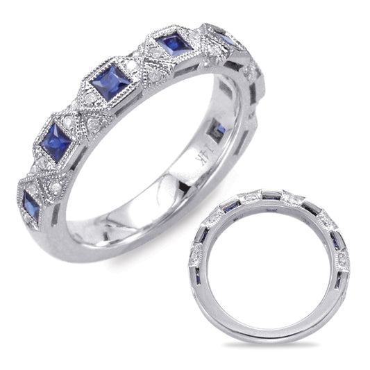 This Gem Stone Ring is available in 14K White Gold. There are a total of 33 stones. There are Rounds with a total carat weight of 0.17 set in a Bezel Set|Micro Pave setting.There are Sapphire stones with a total carat weight of 0.66 set in a Bezel Set|Micro Pave.