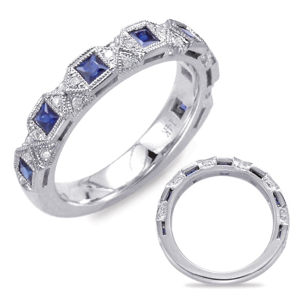 This Gem Stone Ring is available in 14K White Gold. There are a total of 33 stones. There are Rounds with a total carat weight of 0.17 set in a Bezel Set|Micro Pave setting.There are Sapphire stones with a total carat weight of 0.66 set in a Bezel Set|Micro Pave.