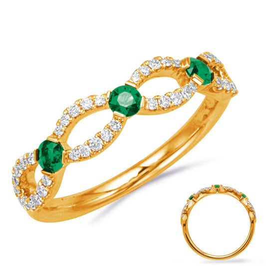 This Gem Stone Ring is available in 14K Yellow Gold. There are a total of 45 stones. There are Emerald with a total carat weight of 0.28 set in a Micro Prong|Prong Set setting.There are Rounds stones with a total carat weight of 0.22 set in a Micro Prong|Prong Set.