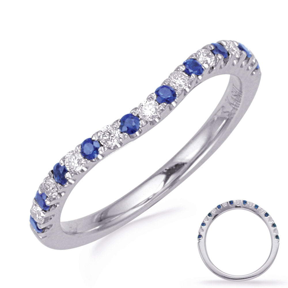 This Gem Stone Ring is available in 14K White Gold. There are a total of 19 stones. There are Rounds with a total carat weight of 0.17 set in a Micro Prong setting.There are Sapphire stones with a total carat weight of 0.22 set in a Micro Prong.