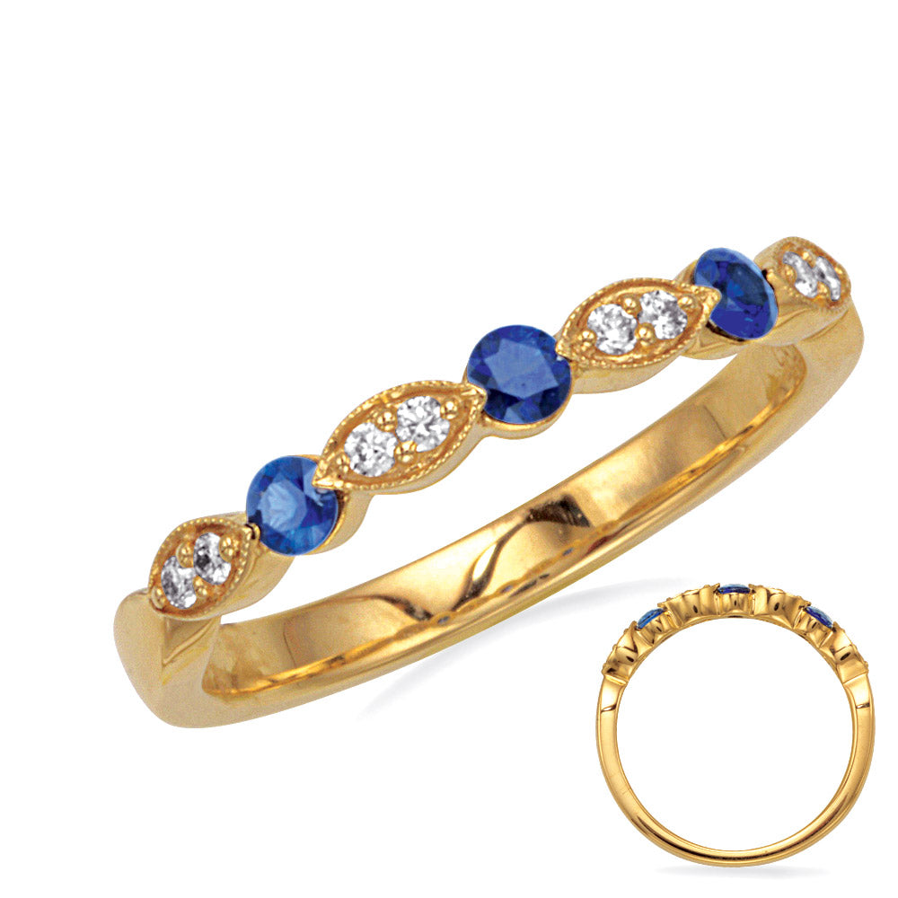 This Gem Stone Ring is available in 14K Yellow Gold. There are a total of 11 stones. There are Rounds with a total carat weight of 0.08 set in a Channel Set|Prong Set setting.There are Sapphire stones with a total carat weight of 0.26 set in a Channel Set|Prong Set.