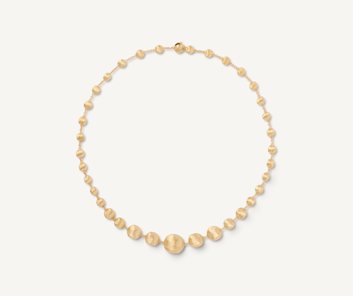 Yellow gold bead necklace