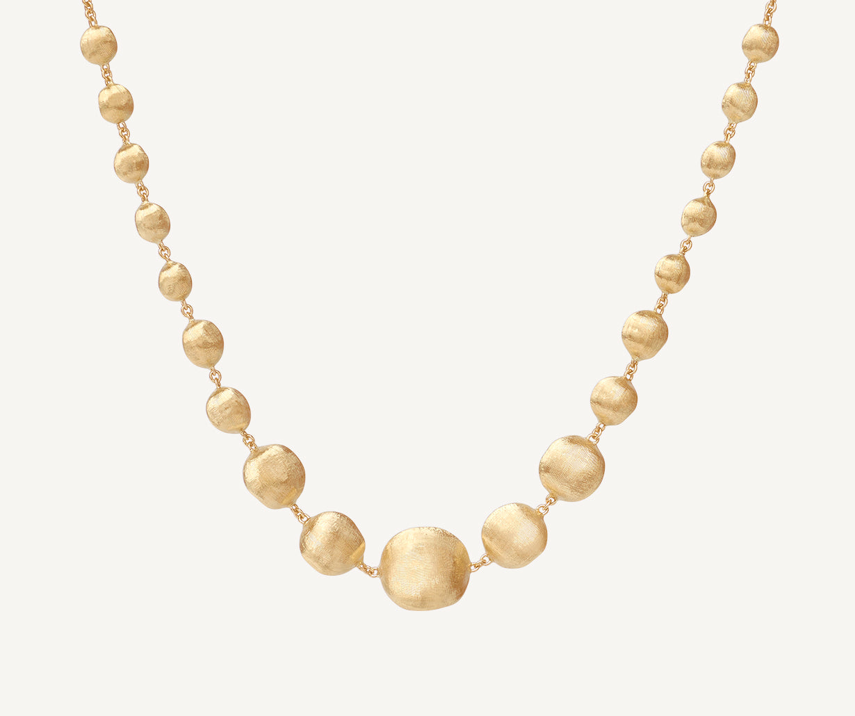 Yellow gold bead necklace