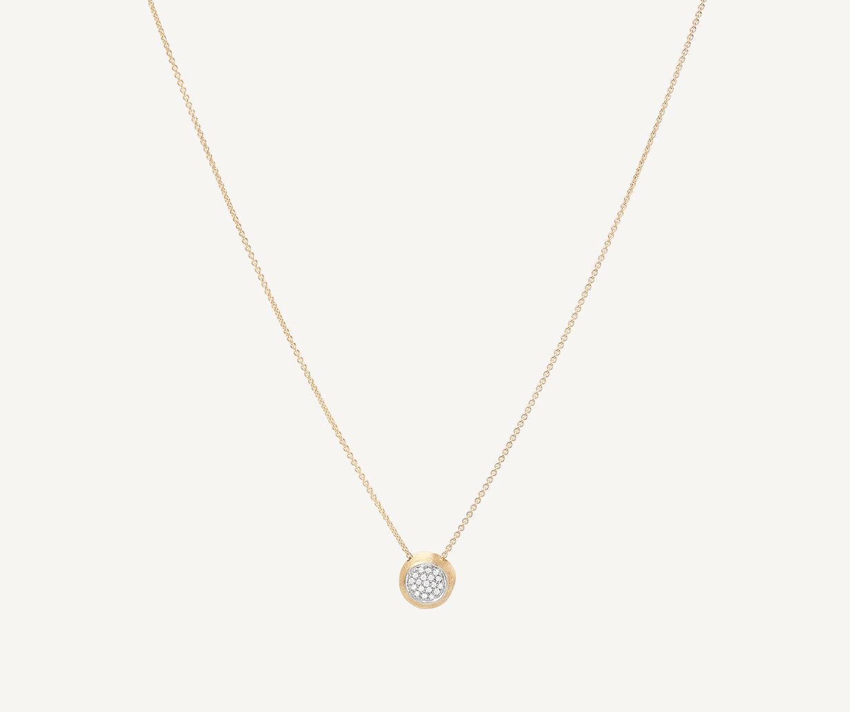 Pendant necklace with diamond disk