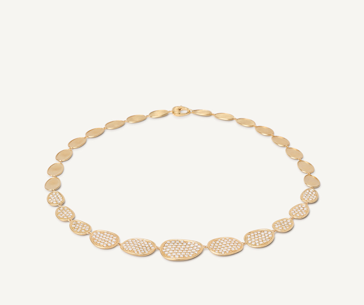 Diamond necklace with gold leaf degradé