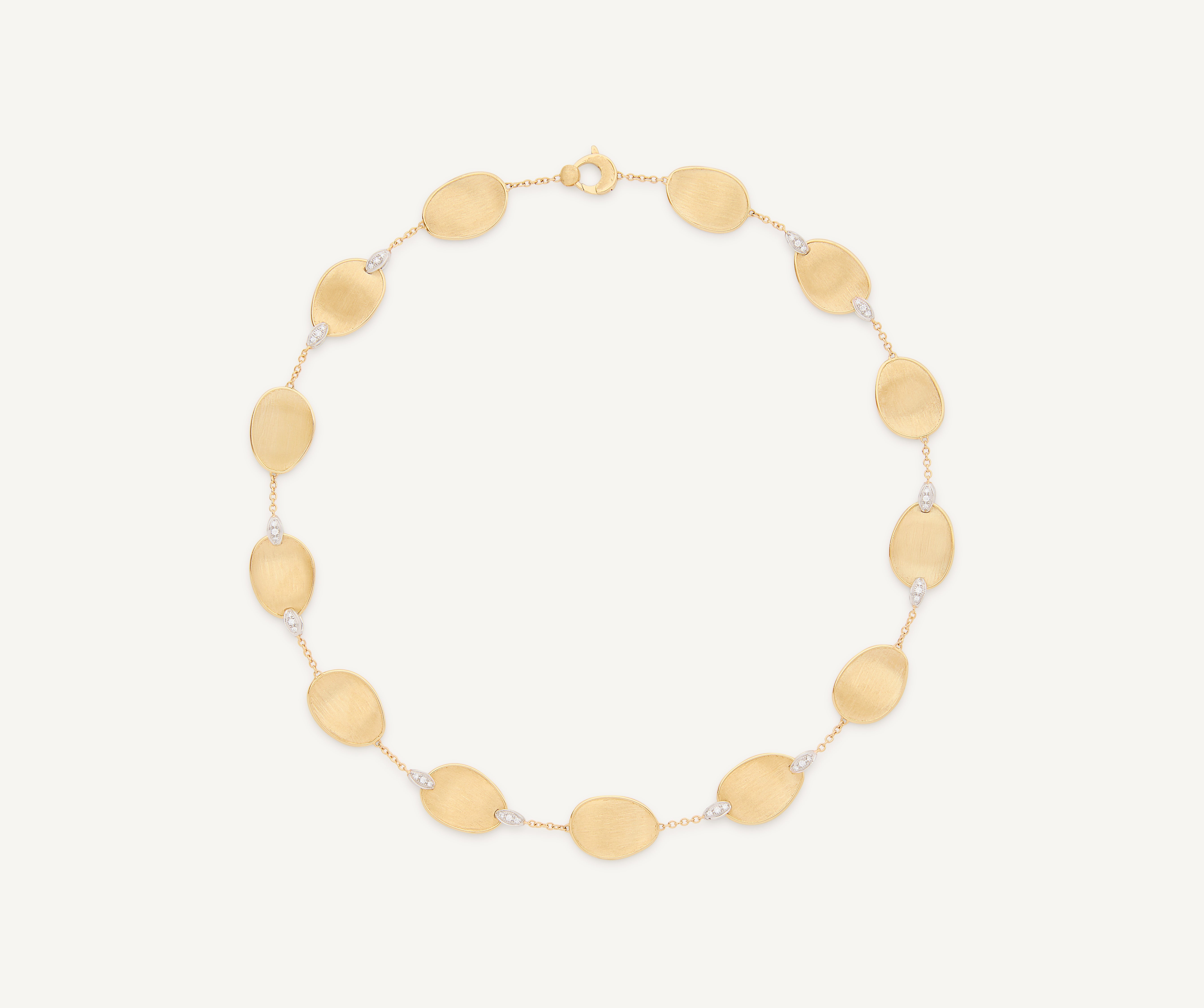18kt yellow gold light chain necklace with diamond accents