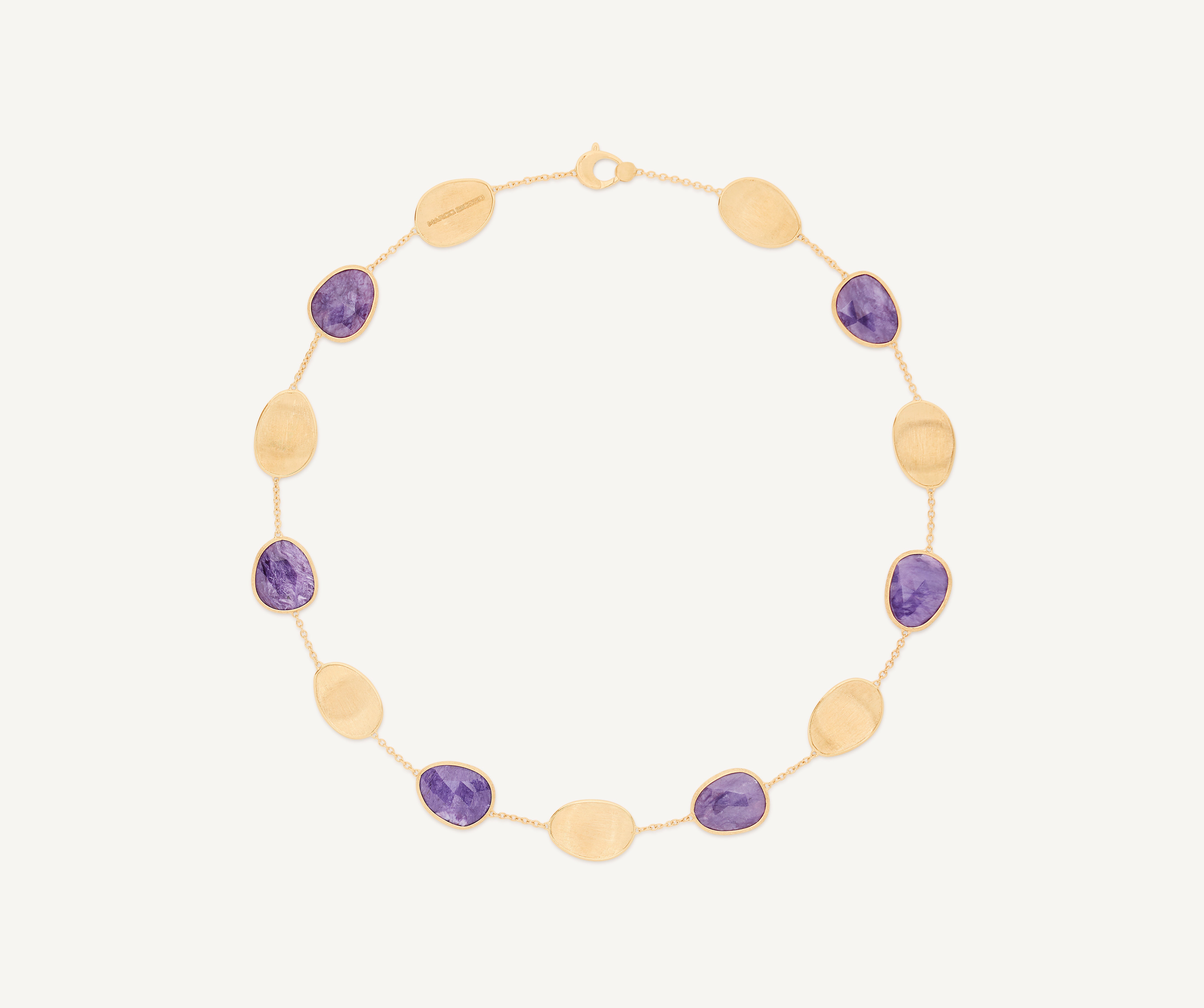 18K Yellow Gold Collar Necklace with Charoite