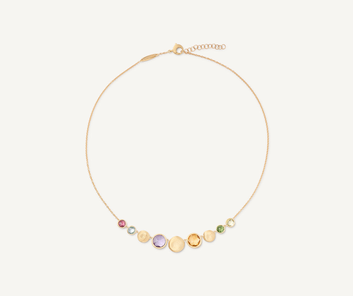 Multicolored necklace with adjustable chain