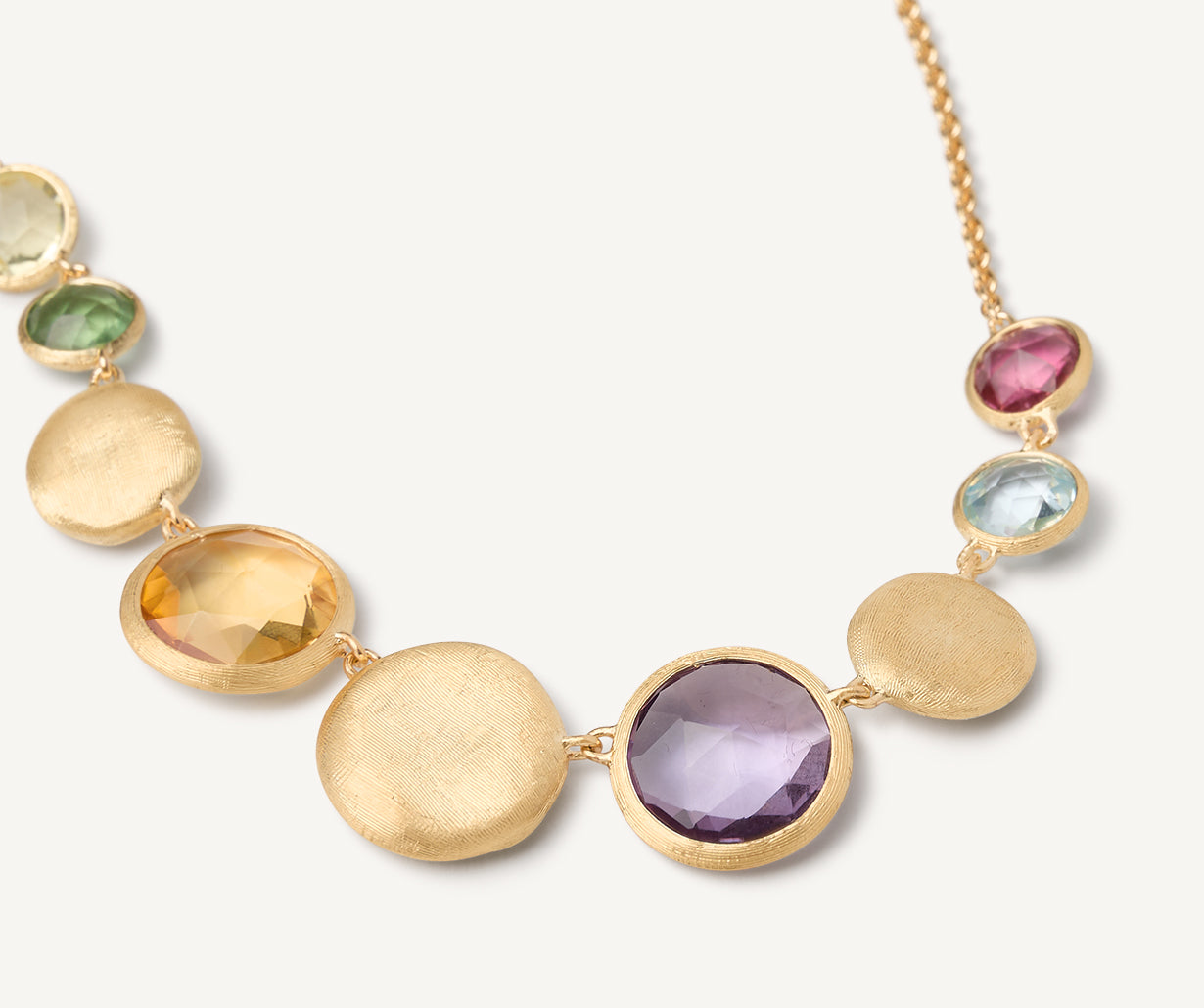 Multicolored necklace with adjustable chain