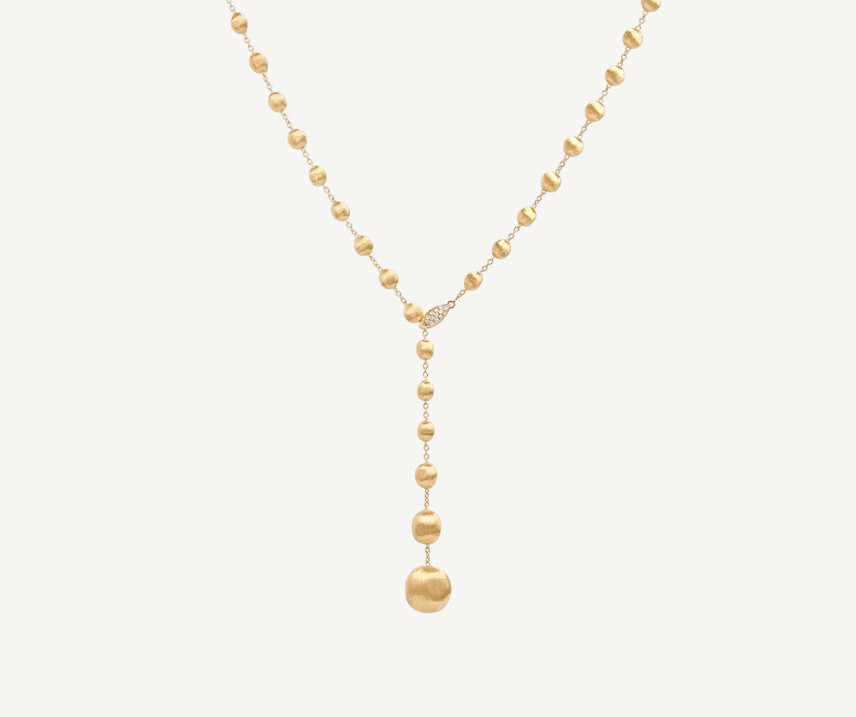 18kt yellow gold and diamond lariat necklace