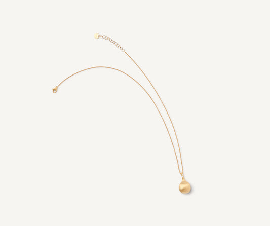 18kt yellow gold necklace with round diamond pendant