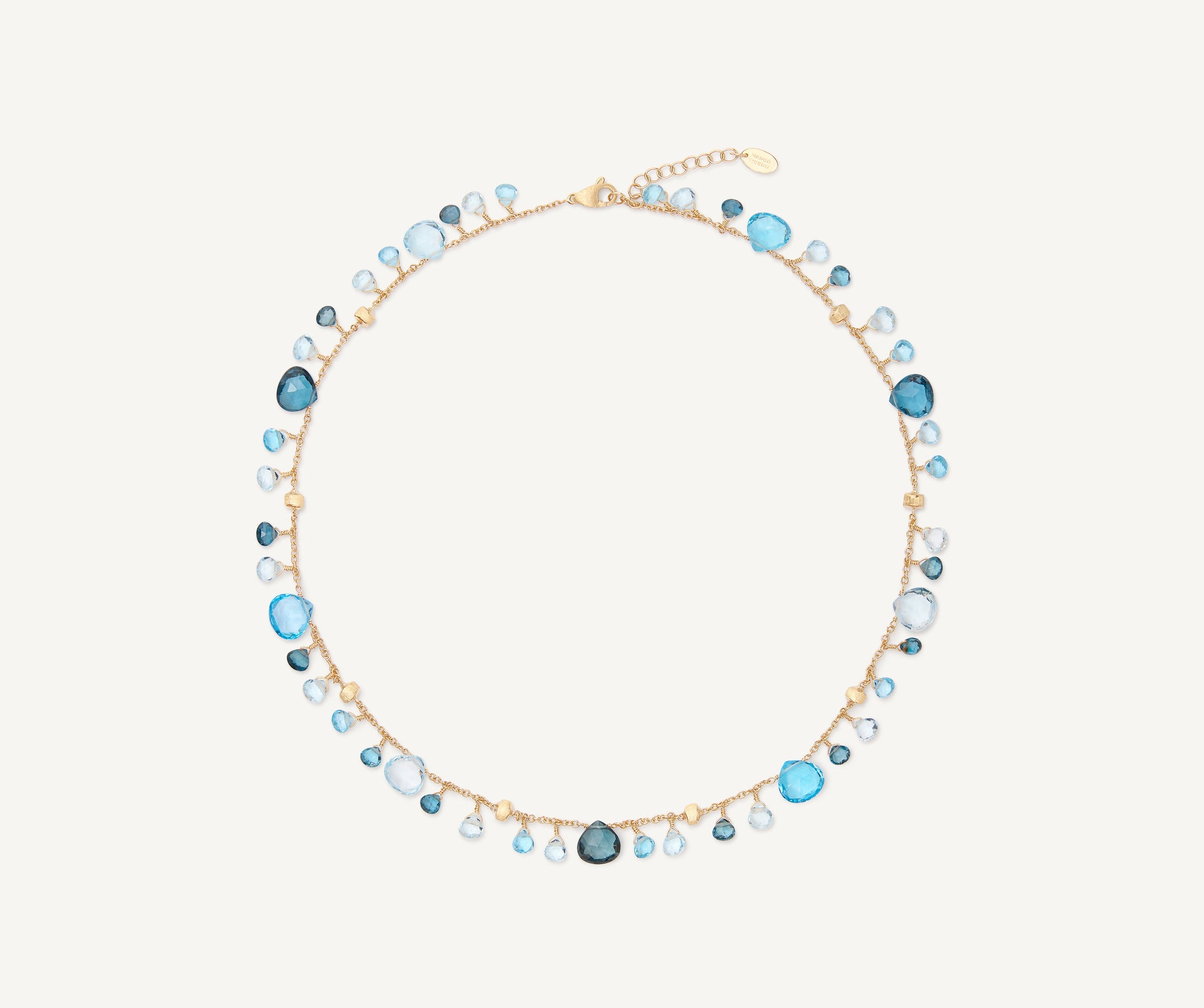 18K Yellow Gold Mixed Topaz Single-Strand Necklace