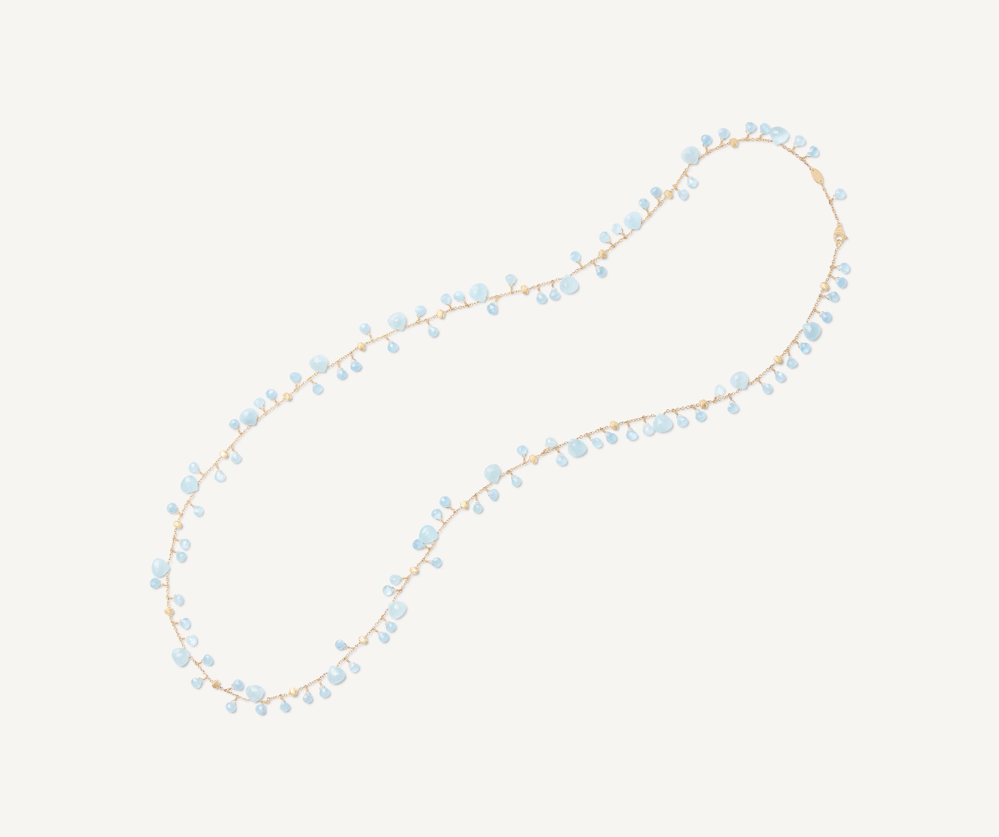 18K Yellow Gold Aquamarine Long Necklace