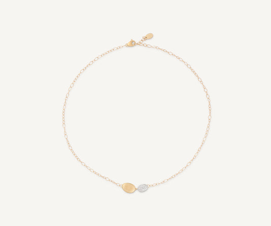 Pendant chain necklace with diamonds, mini