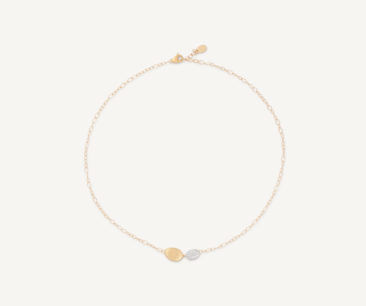 Pendant chain necklace with diamonds, mini