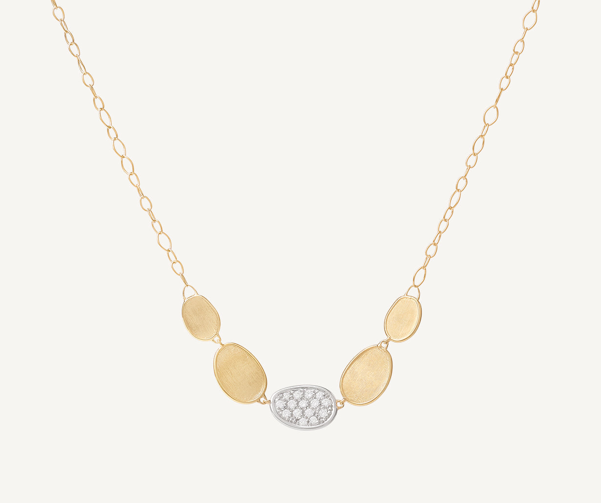 18kt yellow gold diamond necklace with adjustable chain, mini