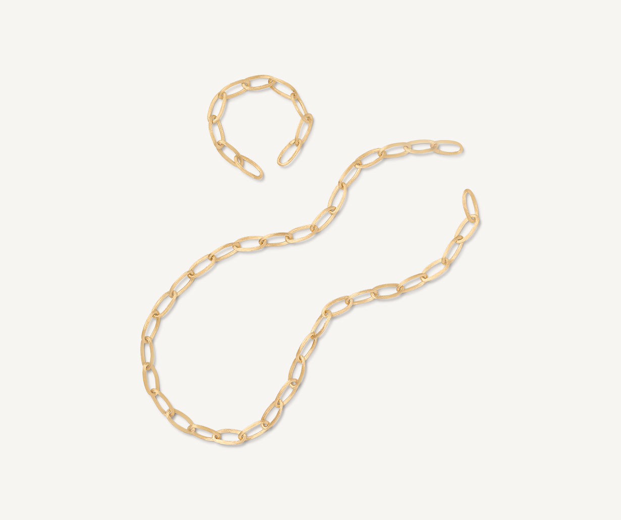 18kt yellow gold convertible oval link long necklace
