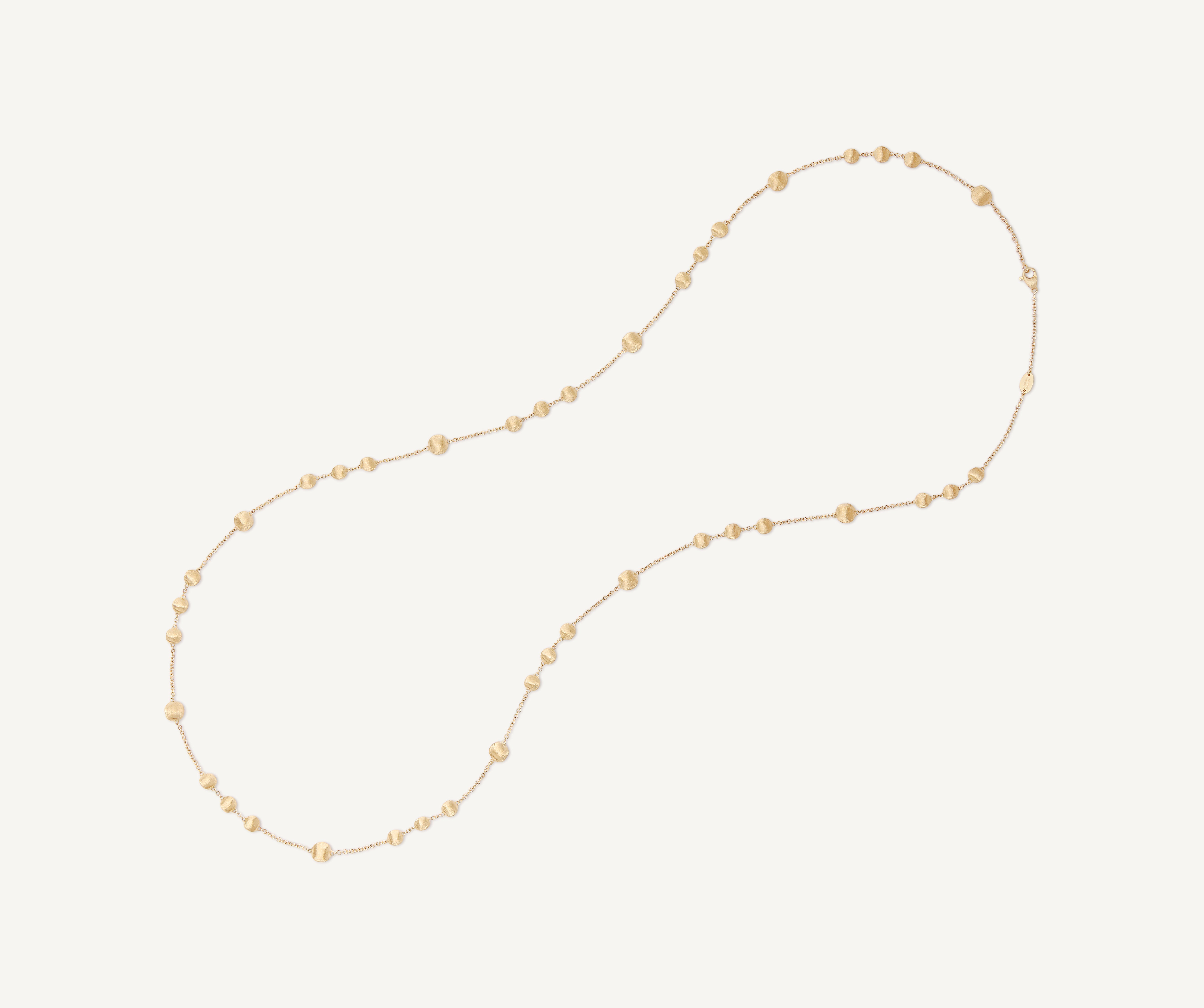 18K Yellow Gold Bead Long Necklace
