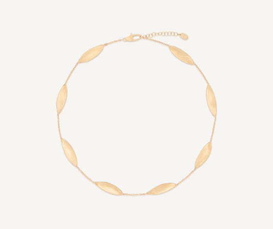 Lightweight necklace with 18kt yellow gold leaves