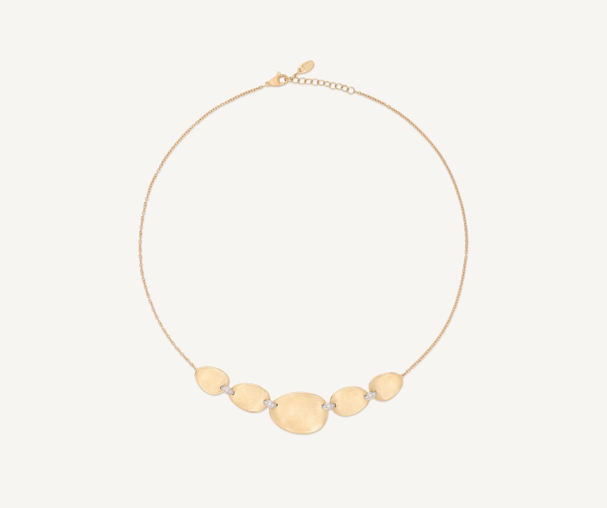 18kt yellow gold lightweight necklace with diamond accents
