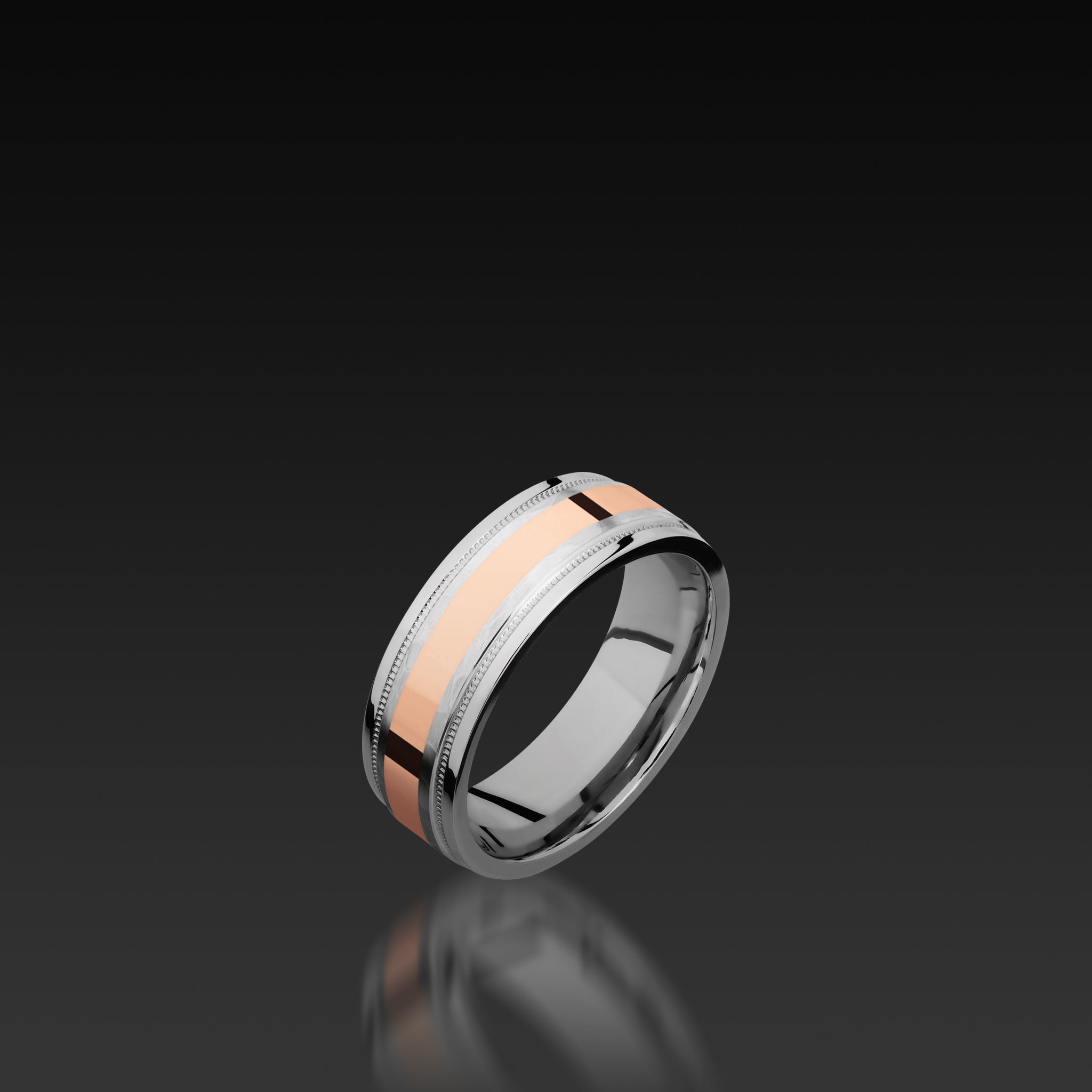 Cobalt Chrome Flat Band with Rose Gold