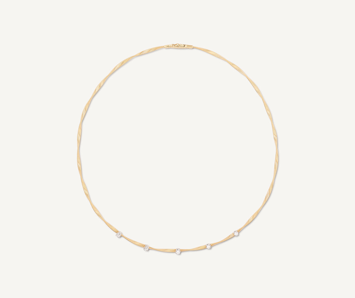 Yellow gold diamond necklace
