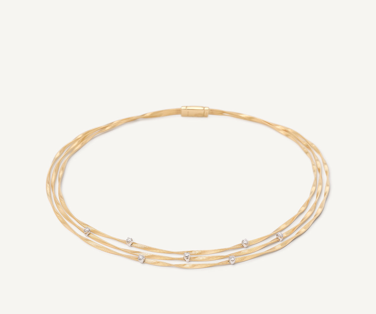 Multi-strand diamond necklace