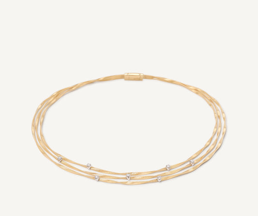 Multi-strand diamond necklace