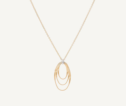 Pendant necklace with diamond elements
