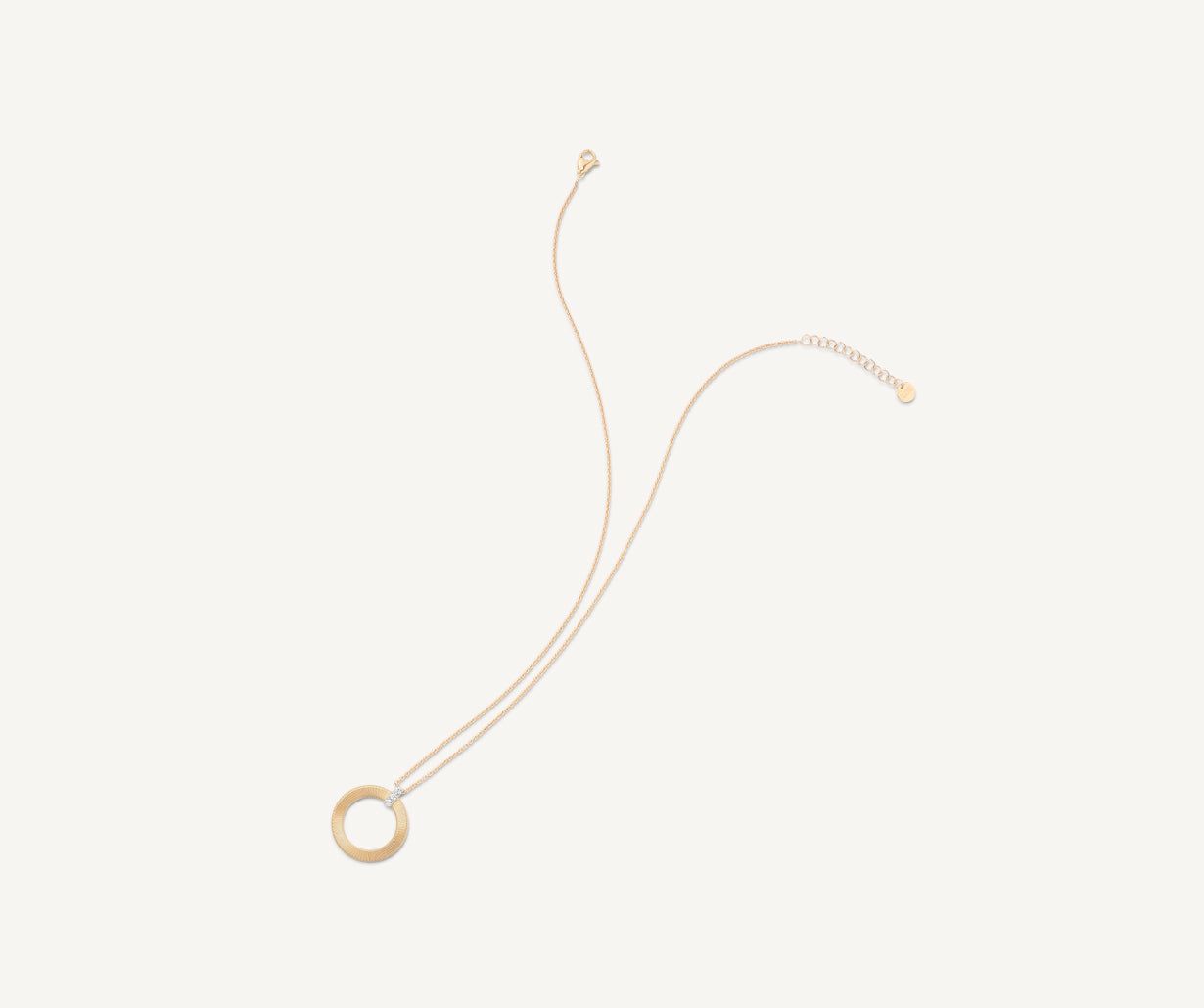 Gold pendant necklace with diamonds