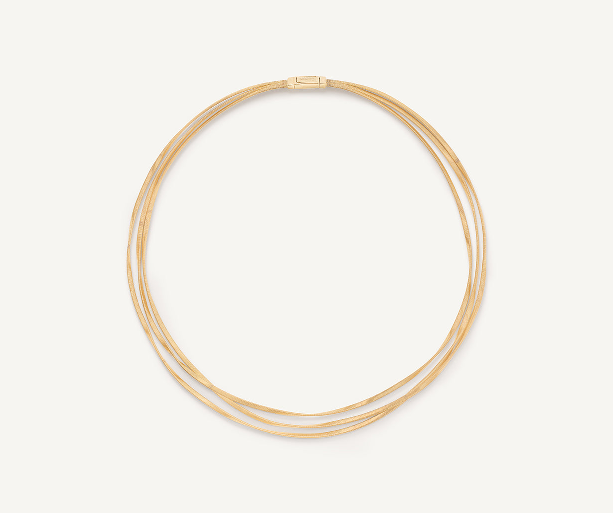 18kt yellow gold three-strand coil necklace
