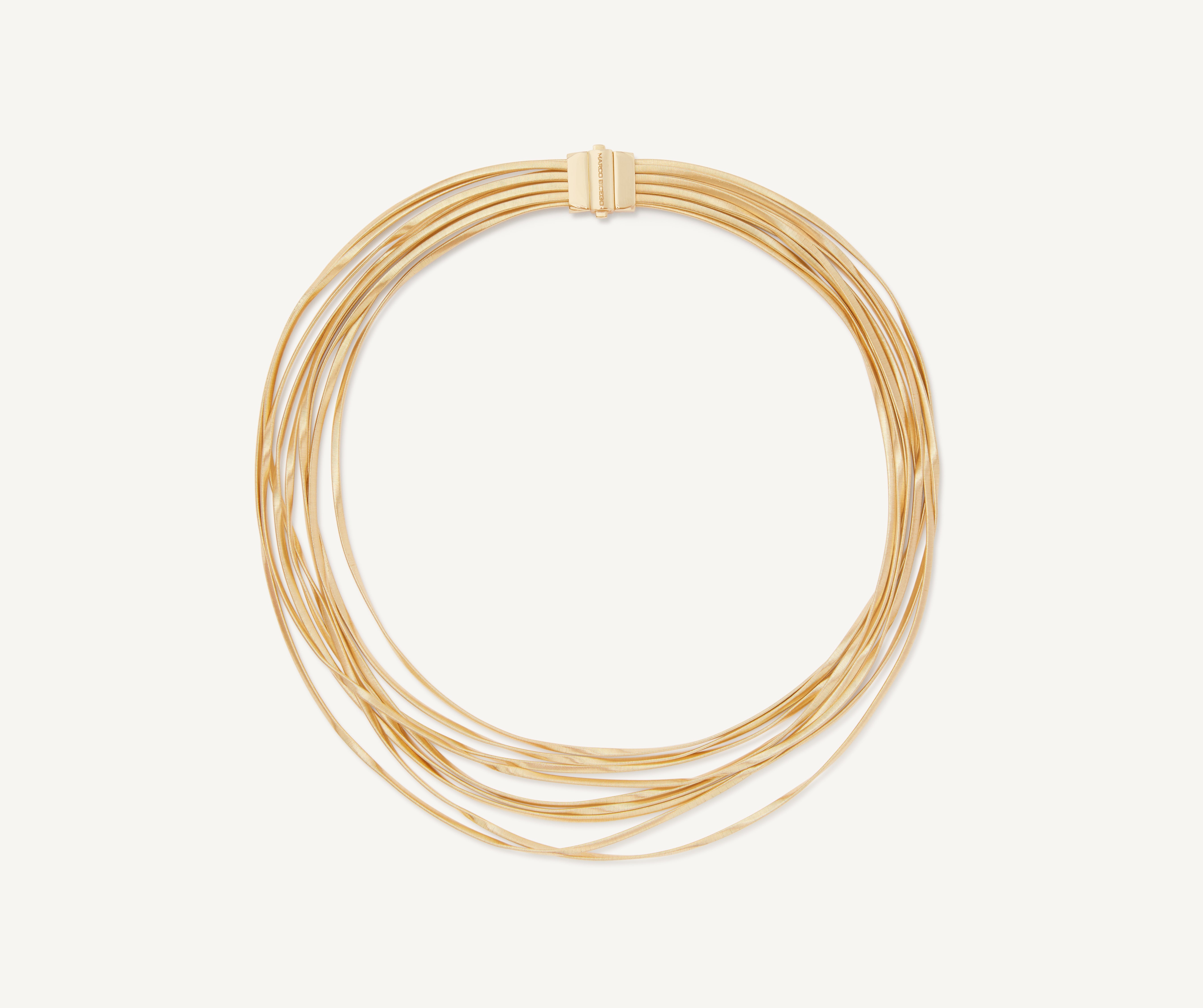 18kt yellow gold nine-strand coil necklace