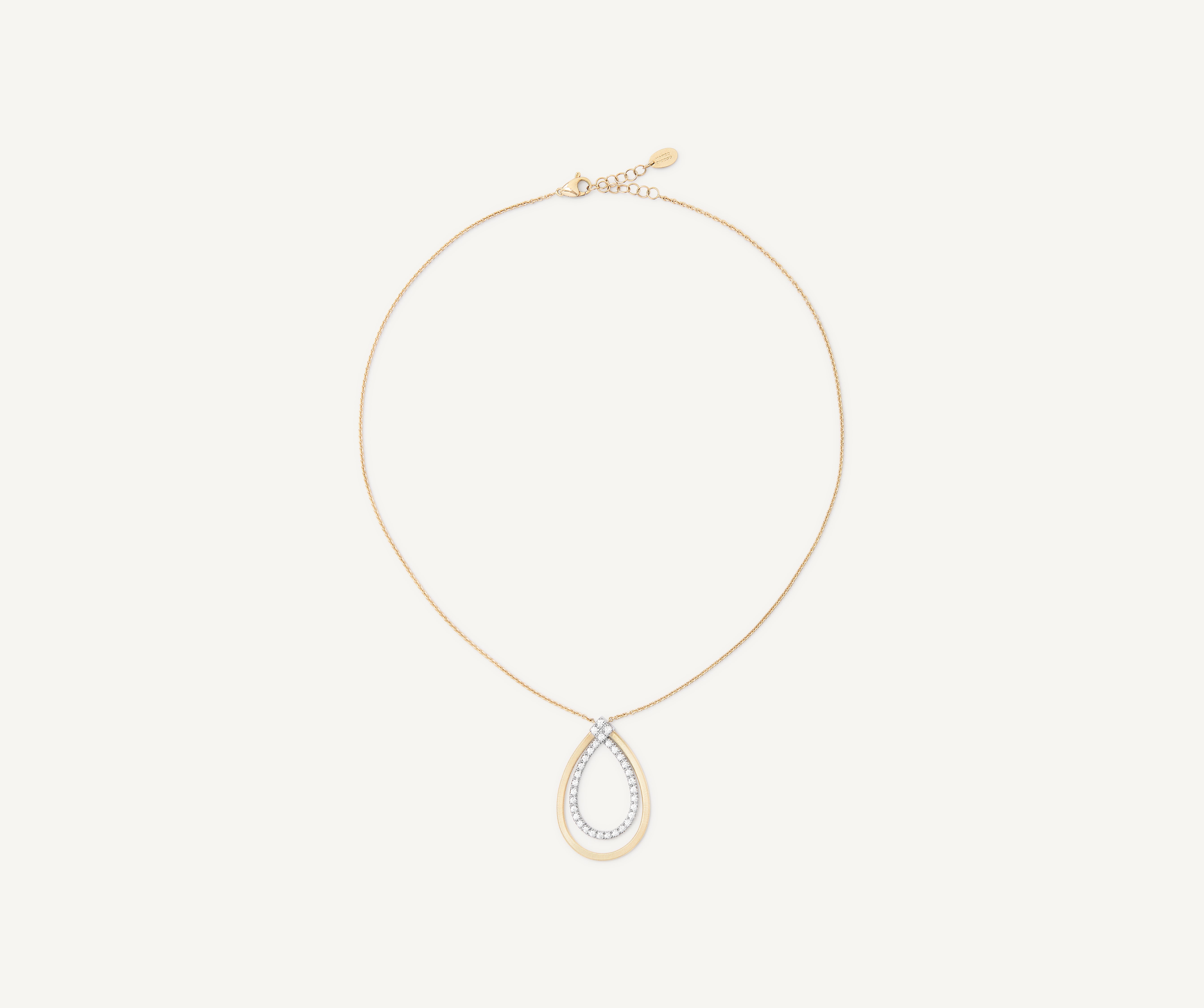 18K Yellow Gold Pendant Necklace With Diamonds