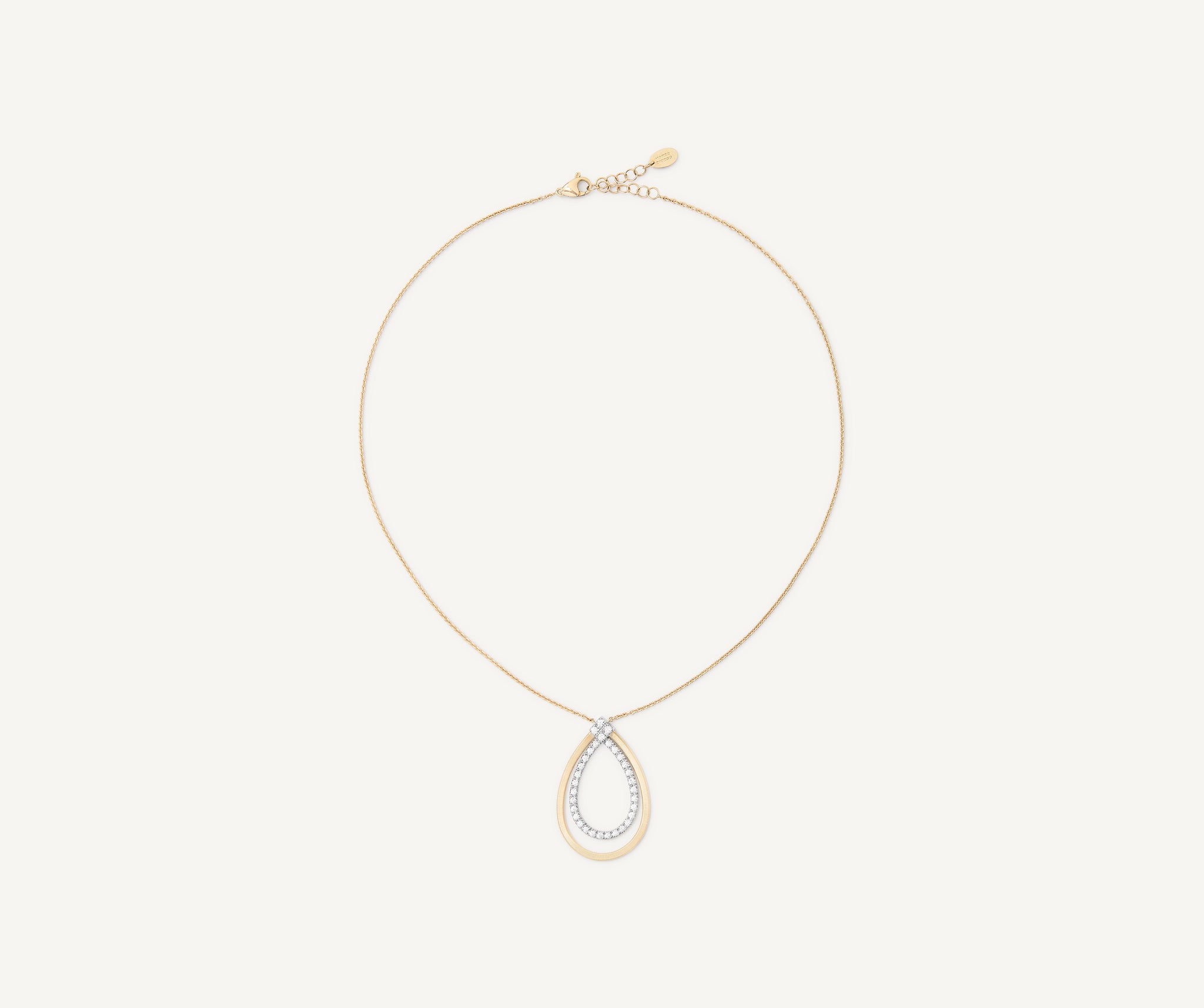 18K Yellow Gold Pendant Necklace With Diamonds