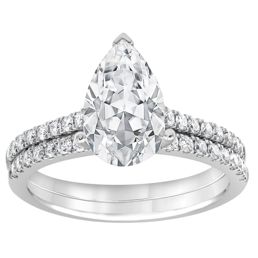 14K White Gold Halo Engagement Ring MR-LGDTXR08243D5AGW77