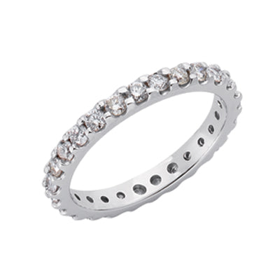 This Band is available in 14K White Gold. There are a total of 28 stones. There are Round with a total carat weight of 0.94 set in a  setting.