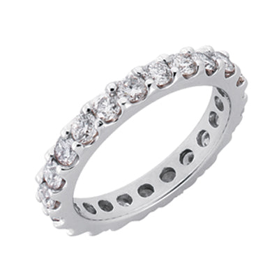 This Band is available in 14K White Gold. There are a total of 25 stones. There are Round with a total carat weight of 1.23 set in a  setting.