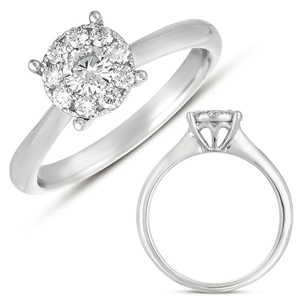 This Fashion Ring is available in 14K White Gold. There are a total of 10 stones. There are Rounds with a total carat weight of 0.49 set in a Prong Set setting.