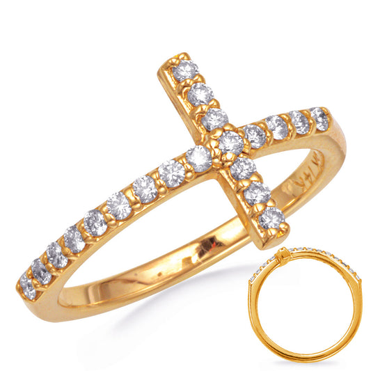 This Fashion Ring is available in 14K Yellow Gold. There are a total of 20 stones. There are Rounds with a total carat weight of 0.29 set in a  setting.