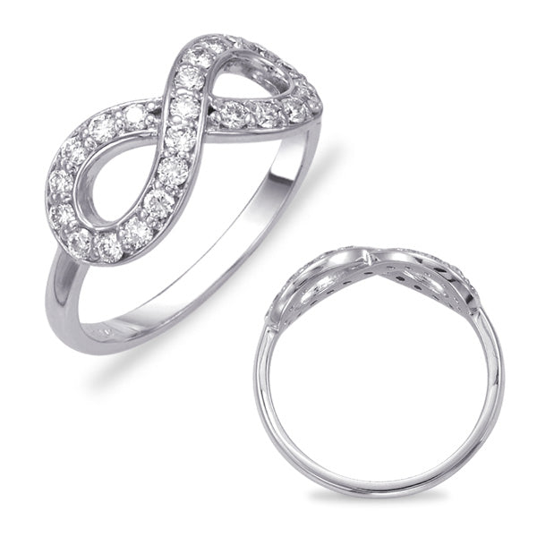 This Fashion Ring is available in 14K White Gold. There are a total of 23 stones. There are Rounds with a total carat weight of 0.42 set in a Prong Set setting.