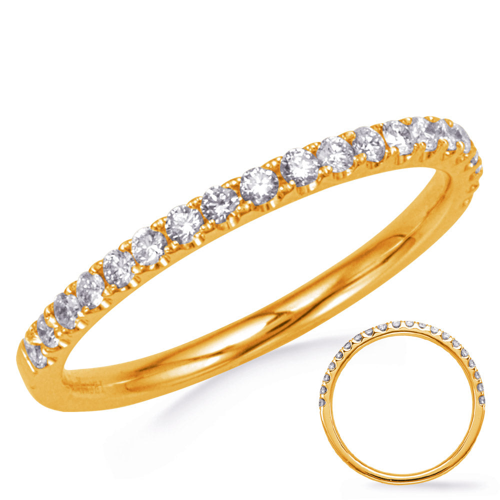 This Band is available in 14K Yellow Gold. There are a total of 20 stones. There are Round with a total carat weight of 0.29 set in a  setting.