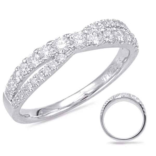 This Fashion Ring is available in 14K White Gold. There are a total of 35 stones. There are Rounds with a total carat weight of 0.56 set in a Micro Prong|Prong Set setting.