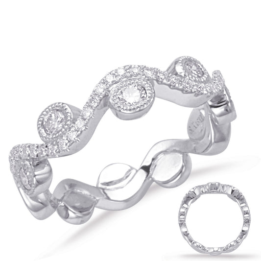 This Fashion Ring is available in 14K White Gold. There are a total of 36 stones. There are Rounds with a total carat weight of 0.49 set in a Bezel Set|Micro Prong setting.