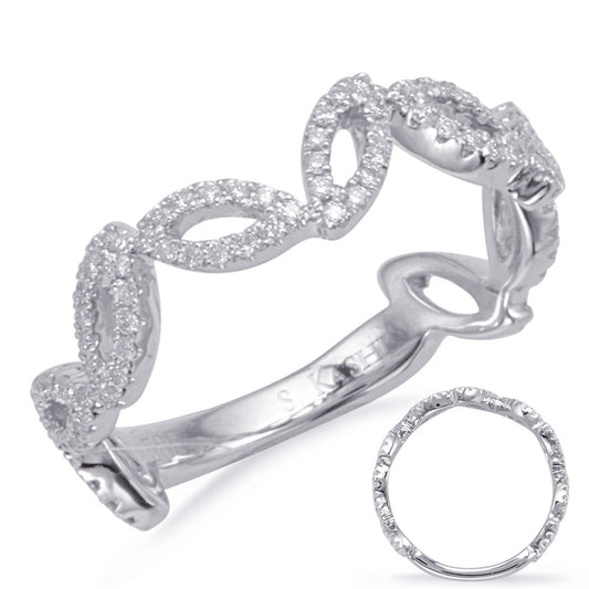 This Fashion Ring is available in 14K White Gold. There are a total of 108 stones. There are Rounds with a total carat weight of 0.3 set in a Micro Prong setting.