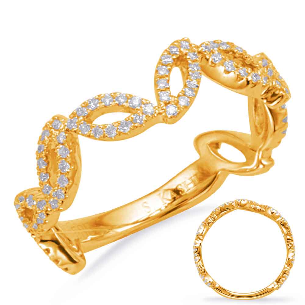 This Fashion Ring is available in 14K Yellow Gold. There are a total of 108 stones. There are Rounds with a total carat weight of 0.3 set in a Micro Prong setting.