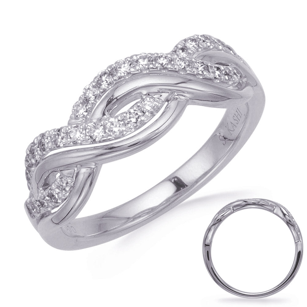 This Fashion Ring is available in 14K White Gold. There are a total of 33 stones. There are Rounds with a total carat weight of 0.31 set in a Micro Prong setting.