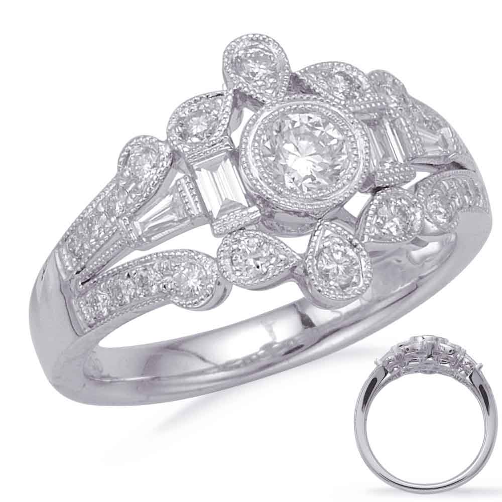 This Fashion Ring is available in 14K White Gold. There are a total of 27 stones. There are Baguette with a total carat weight of 0.16 set in a Bezel Set|Channel Set|Micro Prong setting.There are Rounds stones with a total carat weight of 0.5 set in a Bezel Set|Channel Set|Micro Prong.